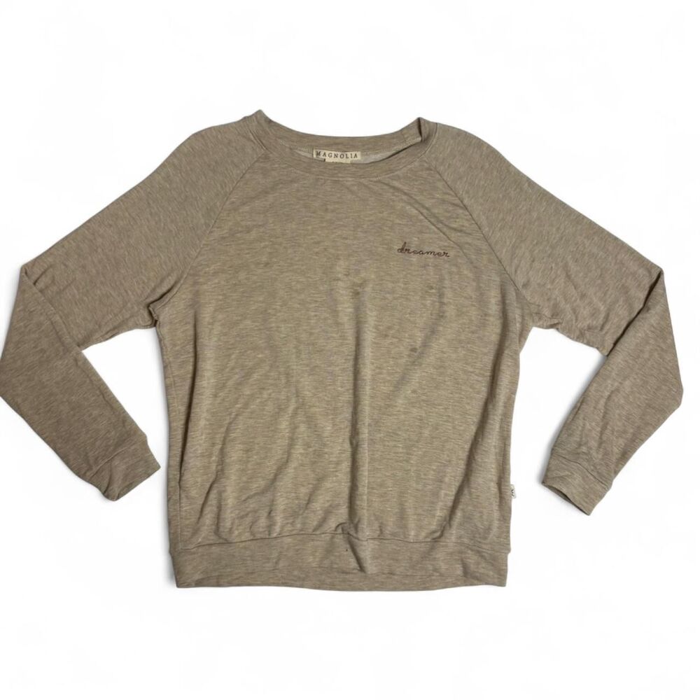 Magnolia "Dreamers" Women's Cream and Tan Long Sleeve Shirt
